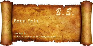 Betz Solt névjegykártya